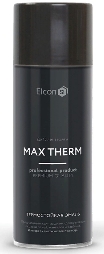 Эмаль термостойка Elcon черная 520мл аэрозоль до 1000С, произв. ELCON
