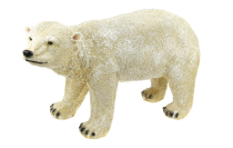 ***Скульптура для сада полистоун "Белый медведь стоячий малый" 46х26см