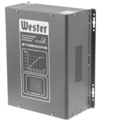 Стабилизатор напряжения WESTER STW3000NS  3 000 ВА  цифровой, однофазный, 220В, вх.:125-275В